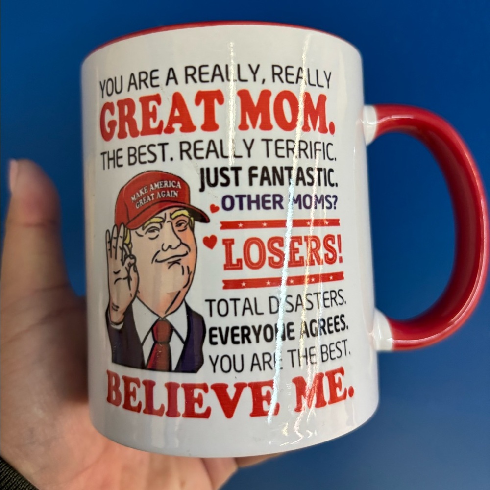 Funny gift for best mom & wife-Red and White Great Mom Mug